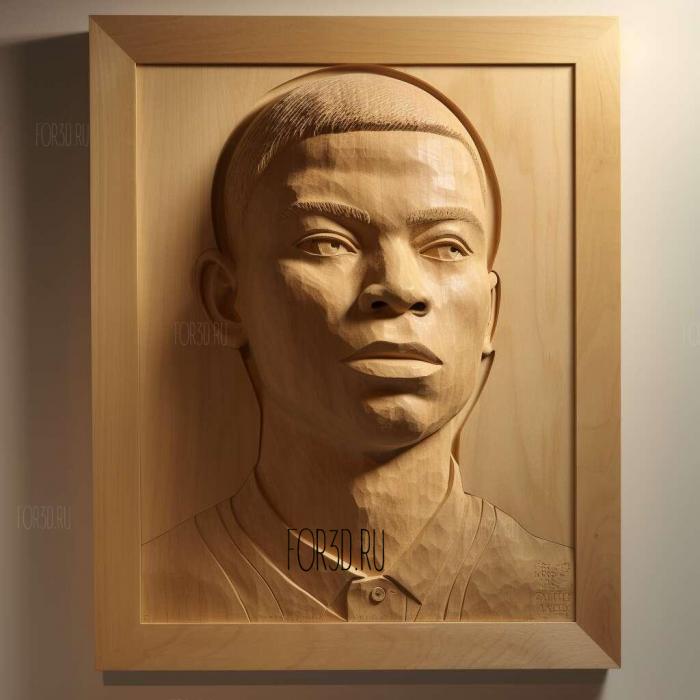 Kylian Mbappe 2 stl model for CNC